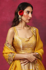 Dawn of Daffodils Silk Lehenga