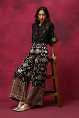 Posy of Black Roses Silk Coord Set