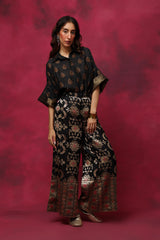 Posy of Black Roses Silk Coord Set