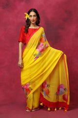 Blooming Buttercups chiffon saree