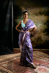 Shobhaa Dé in our Periwinkle Twilight Saree