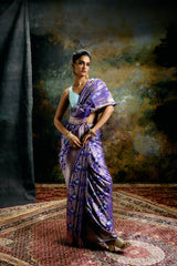 Shobhaa Dé in our Periwinkle Twilight Saree