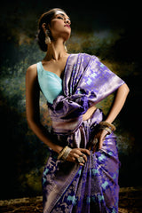 Shobhaa Dé in our Periwinkle Twilight Saree