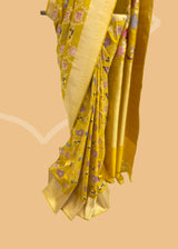 Yellow Ektara Kadhwa Pure Silk Benarasi Saree by Roliana Bridal sari