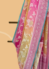 Ombré shaded georgette jaal saree