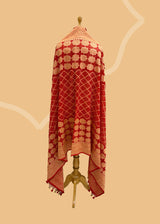 Red banarasi dupatta