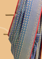Royal Blure Brocade Silk Pure Benarasi Saree