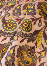 An egg shell gray tanchoi satin thaan with meenakari antique jaal work. Shop pure handloom Benarasi Fabric thaans at Roliana Weaves New Delhi