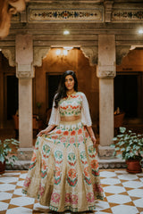 Silk Banarasi Lehenga by Roliana