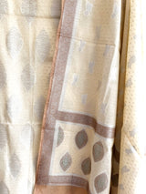 Off White Chanderi Suit Set 11