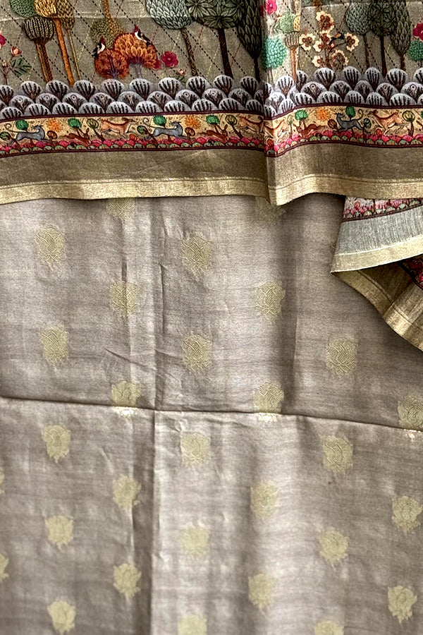 Walnut Brown Bootidar Chanderi Suit Set