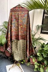 Olive Green Bootidar Chanderi Suit Set