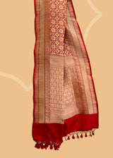 Red Brocade Jaal Saree