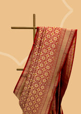 Red Brocade Jaal Saree