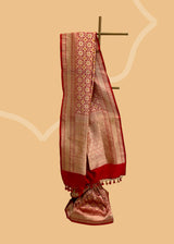 Red Brocade Jaal Saree