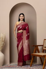 Maroon Sona Roopa Tussar Georgette Saree
