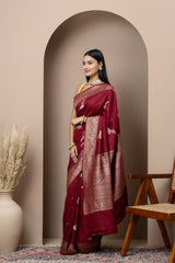 Maroon Sona Roopa Tussar Georgette Saree