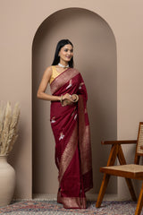Maroon Sona Roopa Tussar Georgette Saree