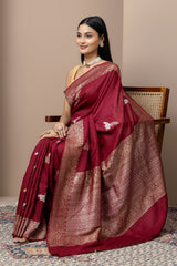 Maroon Sona Roopa Tussar Georgette Saree