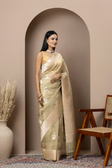Sage Green Tissue Silk Saree