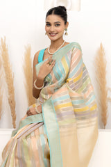 Ice cream Candy Soft Organza Saree