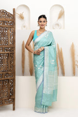 Sky Blue Ektaara Soft Silk Saree
