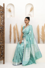 Sky Blue Ektaara Soft Silk Saree