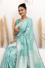 Sky Blue Ektaara Soft Silk Saree