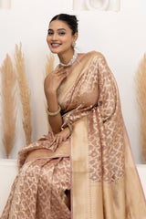 Blush Pink Water Zari Jaal Tissue Saree