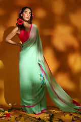 Glide in Gladiolus Chiffon Saree