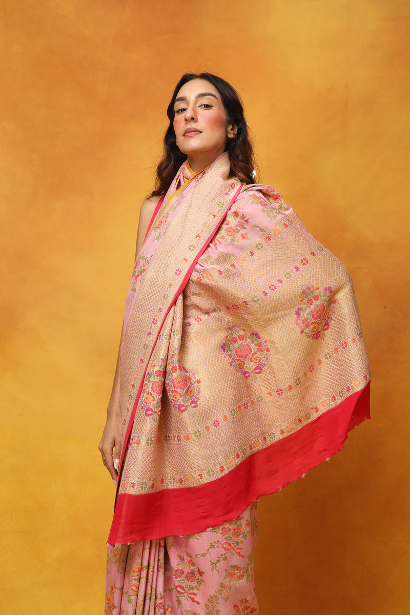 Kiss of Cherry Blossom Georgette Saree