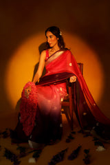 Kiss of Cherry Blossom Georgette Saree