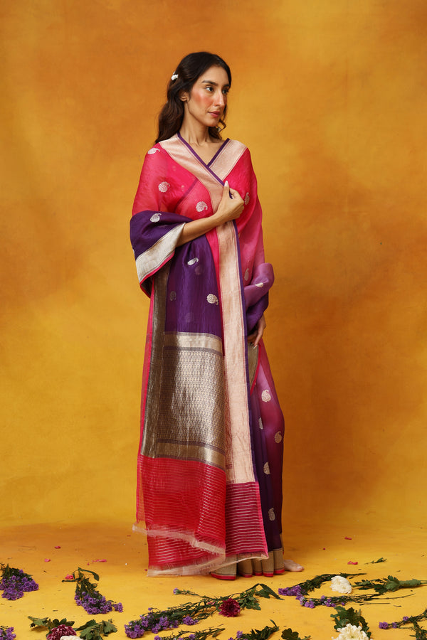 Orchid Whirlwind Organza Saree