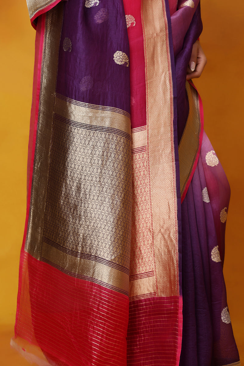 Orchid Whirlwind Organza Saree