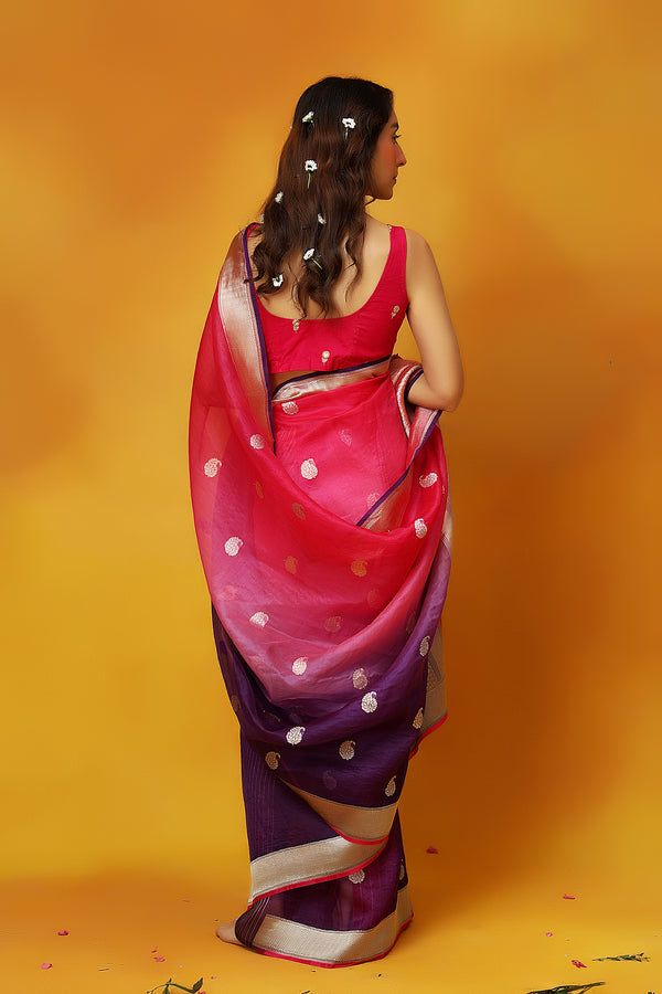 Orchid Whirlwind Organza Saree