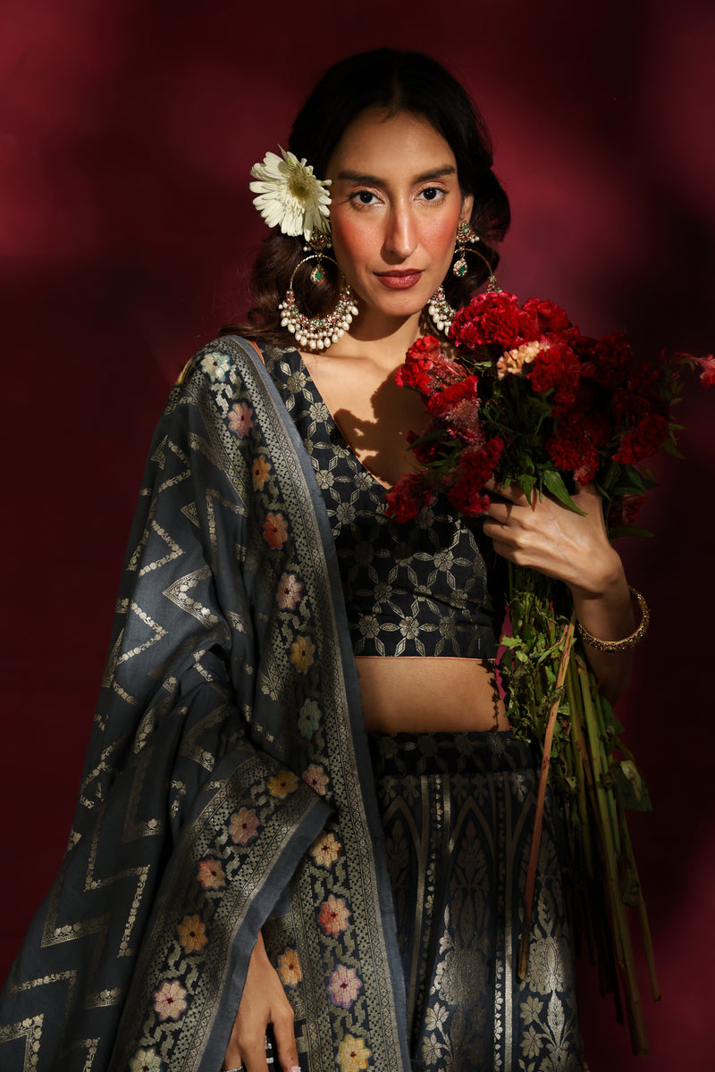 Pretty in Petunia Moonga Lehenga