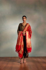 Moondust Suit with Red Dupatta