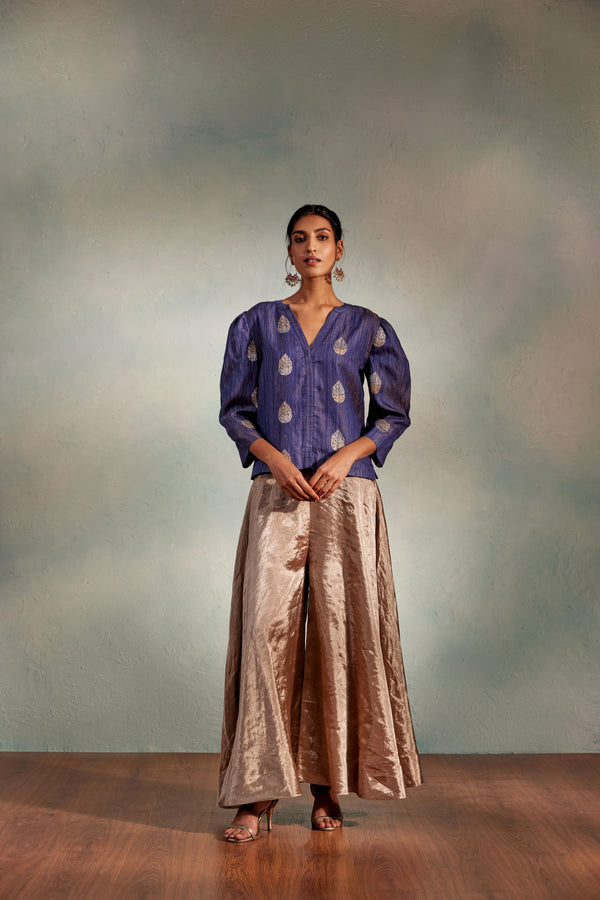 Grey & Blue - Shirt and Pants Co-Ord Set