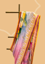 Handpainted tussar georgette saree