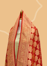 Red banarasi dupatta