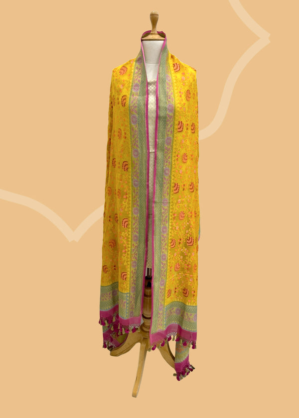 Yellow georgette dupatta