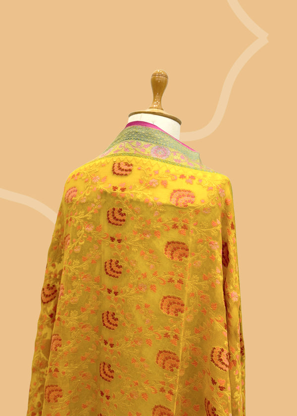 Yellow georgette dupatta