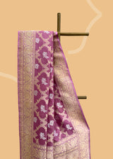 Pink silk tanchoi weave saree