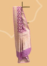 Pink silk tanchoi weave saree