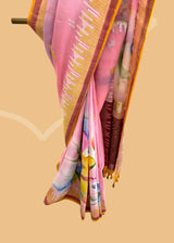 Handpainted tussar georgette saree