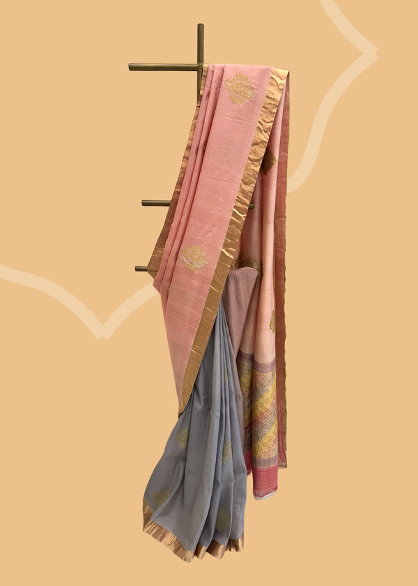 Lavender to powder pink shaded saree