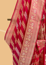 Pink Bridal Silk Benarasi Saree by Roliana Weaves Delhi